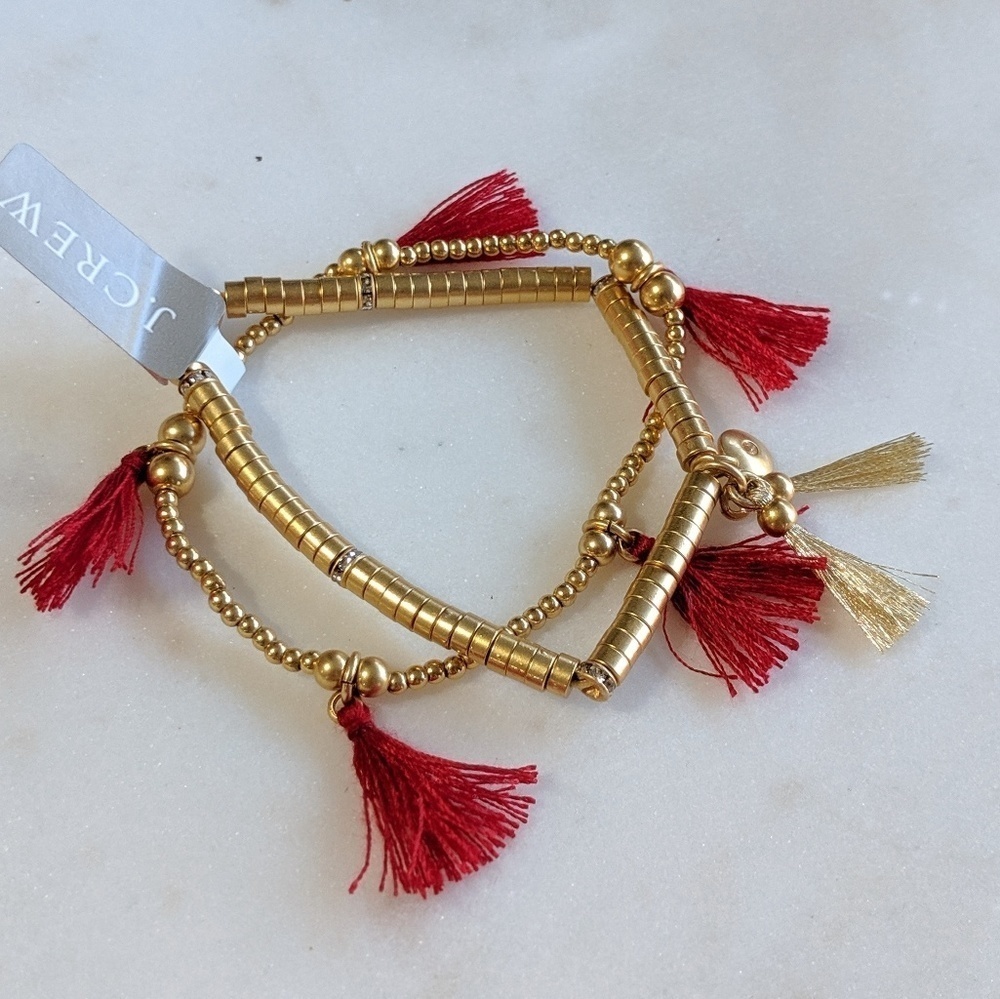 NWT J. Crew Tasseled Gold Bracelet